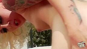 Catching The Blonde Hottie Masturbating In Her Backyard Ends With A Deep Thick Anal Creampie