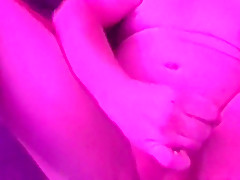 Chubby Sissy In Blue Thong Solo Play