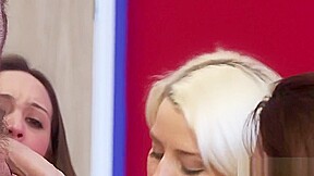 Clothed Babes Giving Head