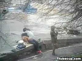 Couple Having Sex Outside