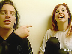 Couple talking before first time sex on camera