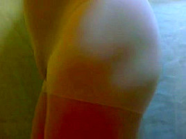 Crossdresser pantyhose and brown panties 035