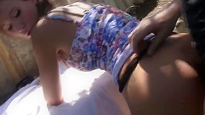 Crystal Cherry Hitches A Ride Outdoors With No Shame