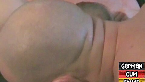 Cum loving German gaydaddies eat cum in 3some after orgasm