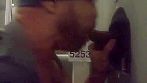 Curved Up Black Cock Gets Sucked-Off at Philadelphia Glory Hole