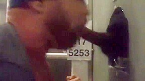 Curved Up Black Cock Gets Sucked-Off at Philadelphia Glory Hole