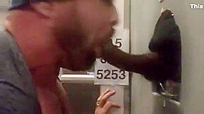 Curved Up Black Cock Gets Sucked-Off at Philadelphia Glory Hole