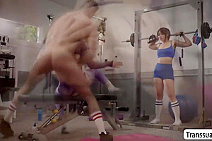 Cute Fitness Trainer Analed Ts Client While