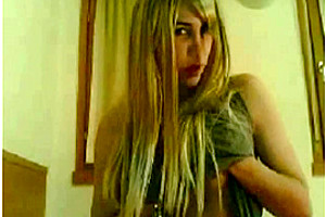 Cute blonde shows herself on cam