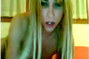 Cute blonde shows herself on cam