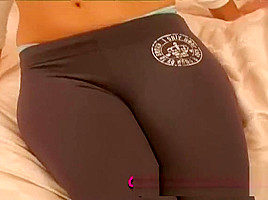 Cute blonde strips out of workout gear