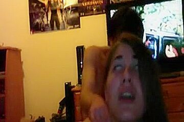Cute chick fucked hard by her boyfriend from behind
