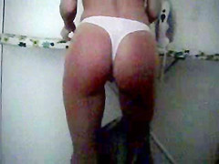Cute girl ironing - nice ass