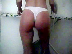 Cute girl ironing - nice ass