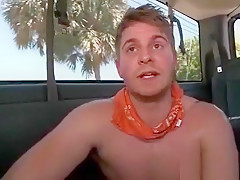 Cute horny dude trying gay ass in the sex bus