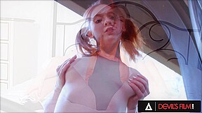 DEVILS FILM - Horny Redhead teen 18+ Deepthroats A Big Cock Before Riding It Like A Pro