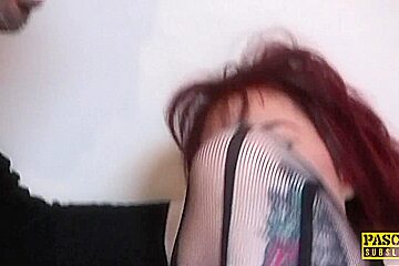 Deepthroated brit slut masturbating