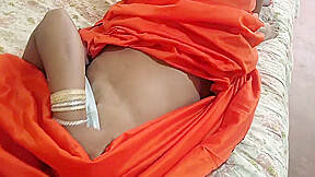 Desi Sexy Wife Dammi With Red Saree
