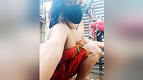 Desi Village Bhabi Bath In Open Bathroom  She Is So Pretty And Good Looking