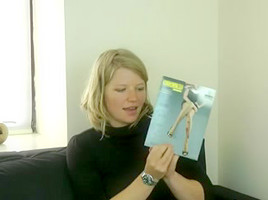 Dirty blond showing off her new stockings