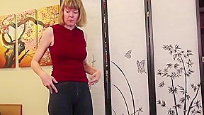 Divorced MILF humiliating striptease video