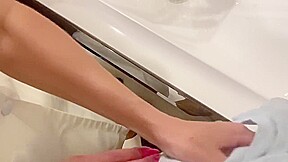 Double Suction  Depraved Bitch Sucks Two Big Cocks In The Toilet