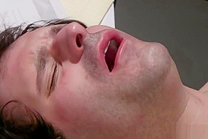 Dude worships trannys feet in office