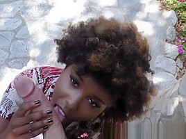 Ebony Hottie Rides Cock