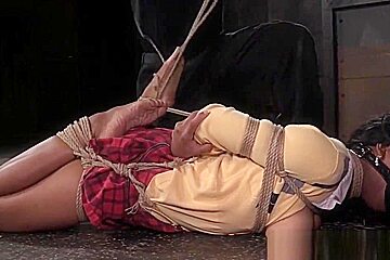 Ebony bdsm sub tiedup and fingered by maledom