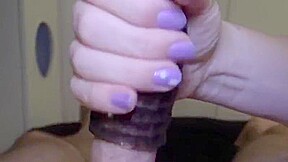 Edging his cock with sleeve