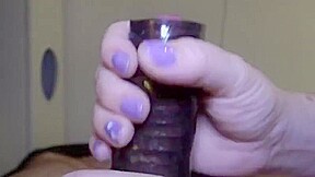 Edging his cock with sleeve