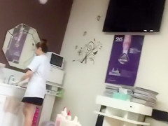 Ejaculating during a pedicure from an Asian girl