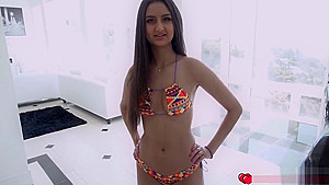 Eliza Ibarra takes out his fat dick for some stepsis suckage