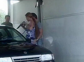 European blonde caught by her master and his friend and fucks her madly