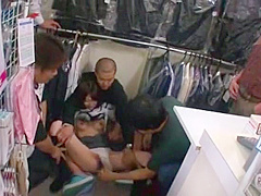 Exotic Japanese model Ria Serizawa in Crazy Gangbang, Fetish JAV movie