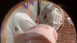 Fake cum bukakke for blonde slut