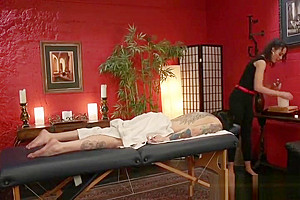 Feetloving TS massaged before pussyfucking