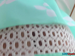 Flabby ass and g-string of a blonde milf in upskirt mov