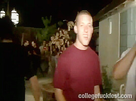Frat party cock slut bends over