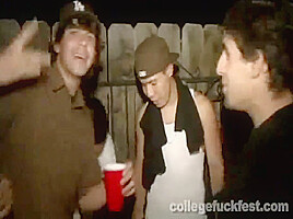 Frat party cock slut bends over