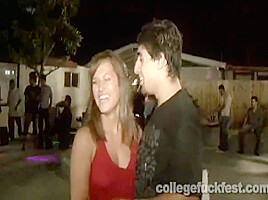 Frat party cock slut bends over
