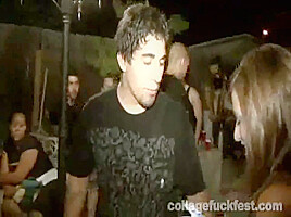 Frat party cock slut bends over