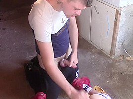 French Slut Humiliates Bareback With Sneaker Humiliation - HumliationAndSpanking