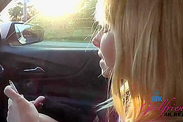 Fresh, blonde teen 18+ got very excited while her new lover was drilling her tight, shaved pussy