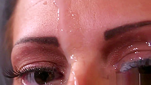 Frisky idol gets cum shot on her face swallowing all the ejaculate