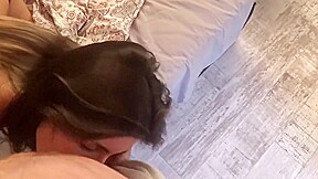 Fucks a bitch in the apartments in the mouth and a bit, cums in the mouth a