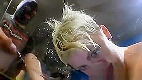 Funky Blonde Girl Hardcore Bukkake Drinks Cum And Piss