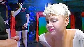 Funky Blonde Girl Hardcore Bukkake Drinks Cum And Piss