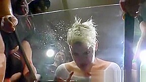 Funky Blonde Girl Hardcore Bukkake Drinks Cum And Piss