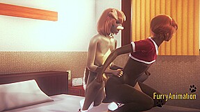 Furry Hentai - 2 Dogs Squatting Fuck